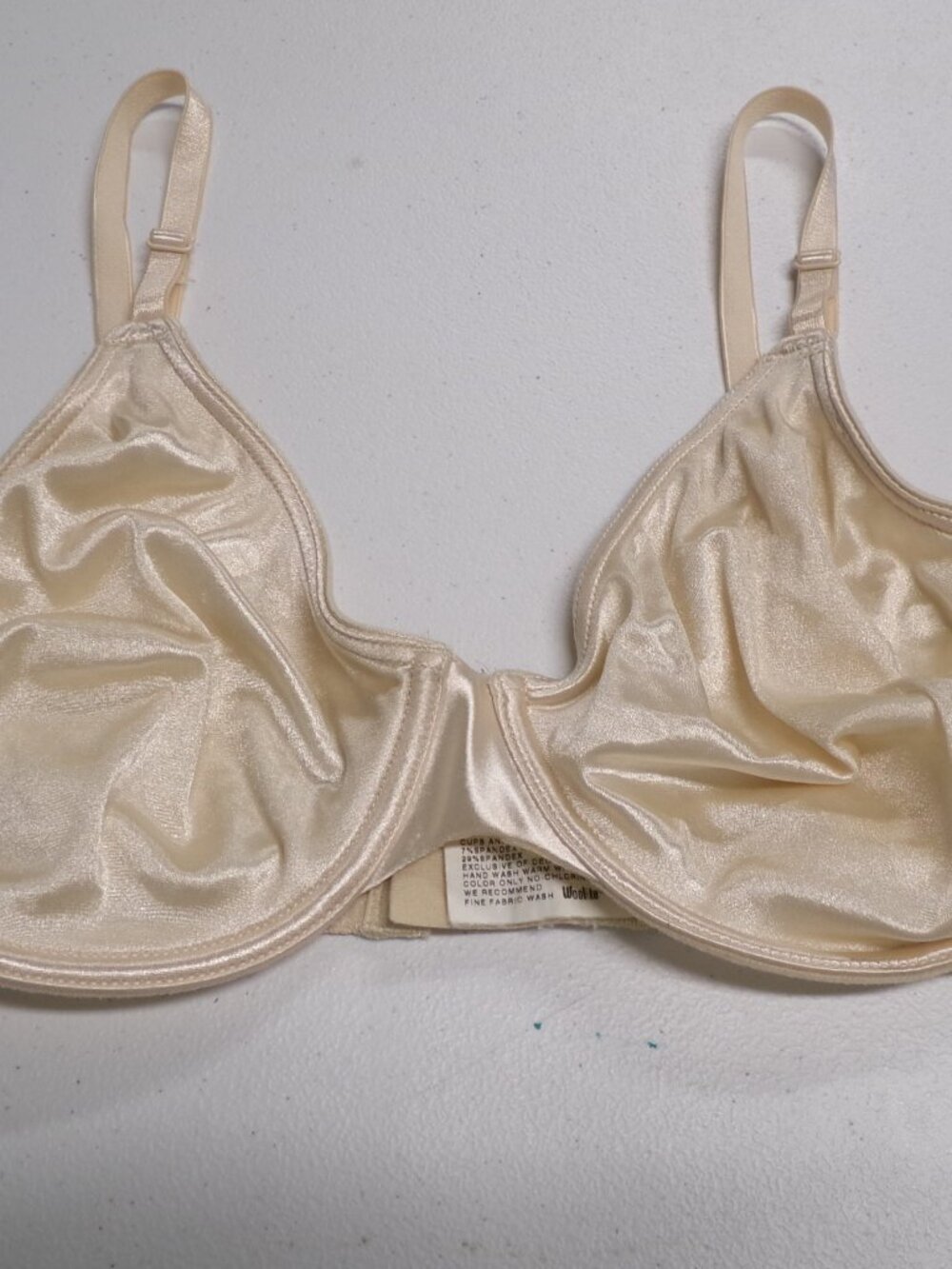 Vtg 80-90's Gelmart Pearl Second Skin Shiny Satin Underwire Bra sz 36C